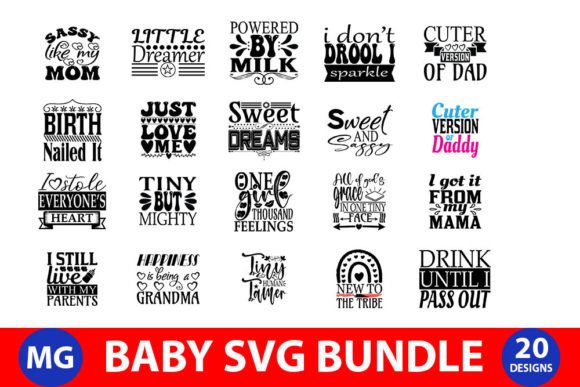 Baby Bundle: Graphics for Crafts & Local Branding