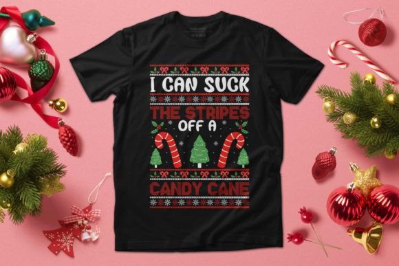 Christmas Candy Cane SVG T-Shirt Designs & Graphics