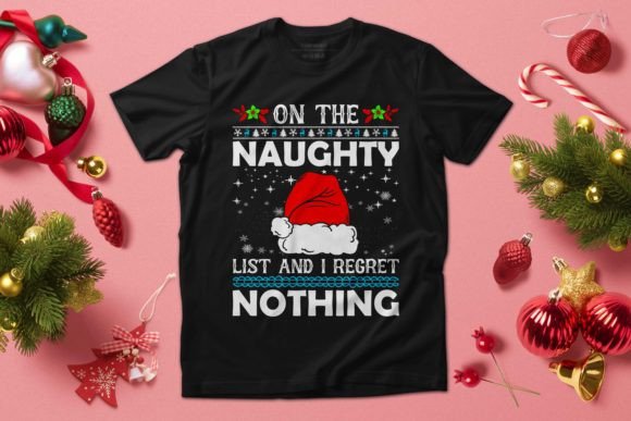 Christmas Naughty List Funny SVG Design for T-Shirt Designs & Graphics