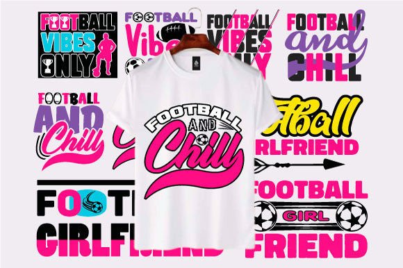 Football Quote T-Shirt Design Bundle: Graphics for Bold T-Shirt Designs