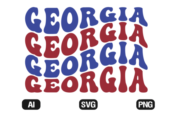 Georgia Retro Wavy SVG T-shirt: Graphics for T-Shirt Designs