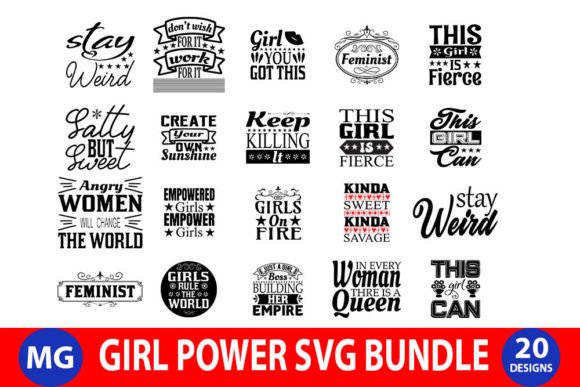Girl Power Bundle: Graphics for Crafts & Creative Brands