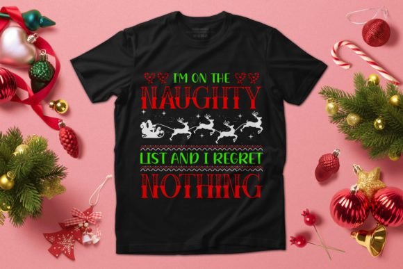 Naughty Santa Christmas SVG Funny Design for T-Shirt Designs & Graphics