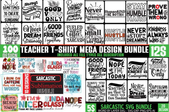 Sarcastic Sublimation Bundle Collection: Graphics for T-Shirt Designs